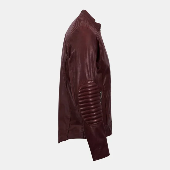 burgundy leather jacket