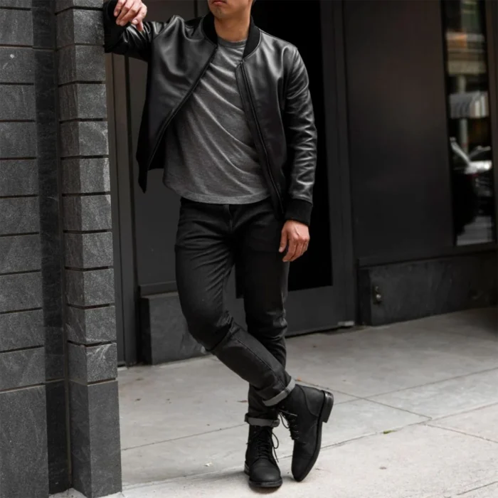 black bomber jacket for men​