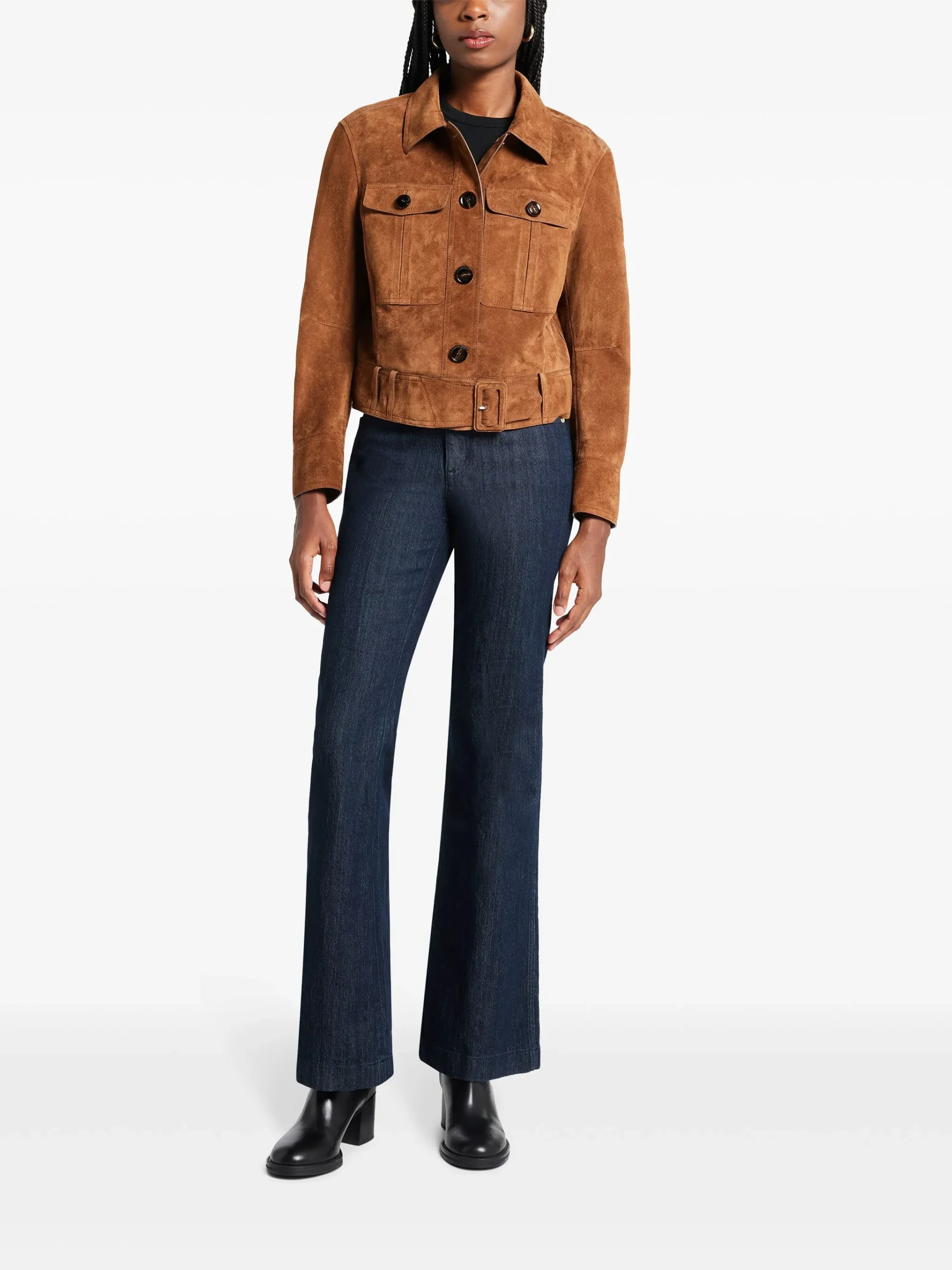women suede jacket brown