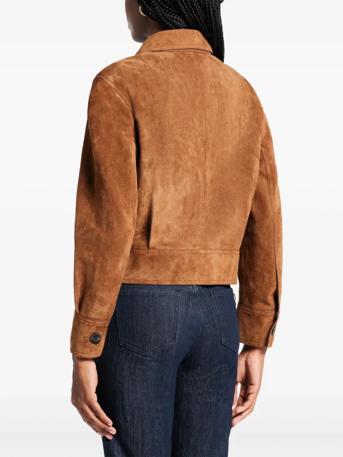 women suede jacket brown