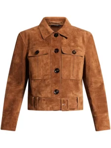 women suede jacket brown