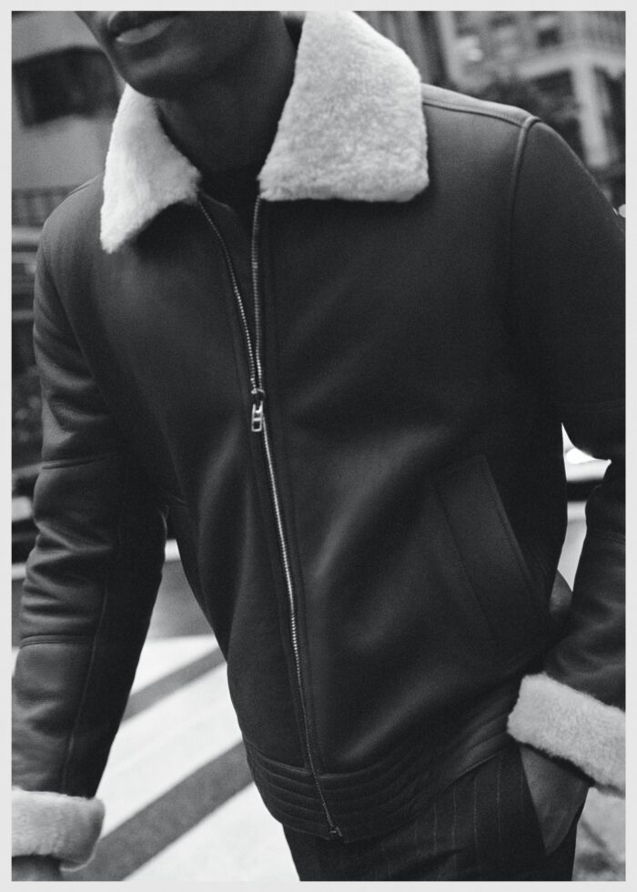 Mens Suede Aviator Jacket​