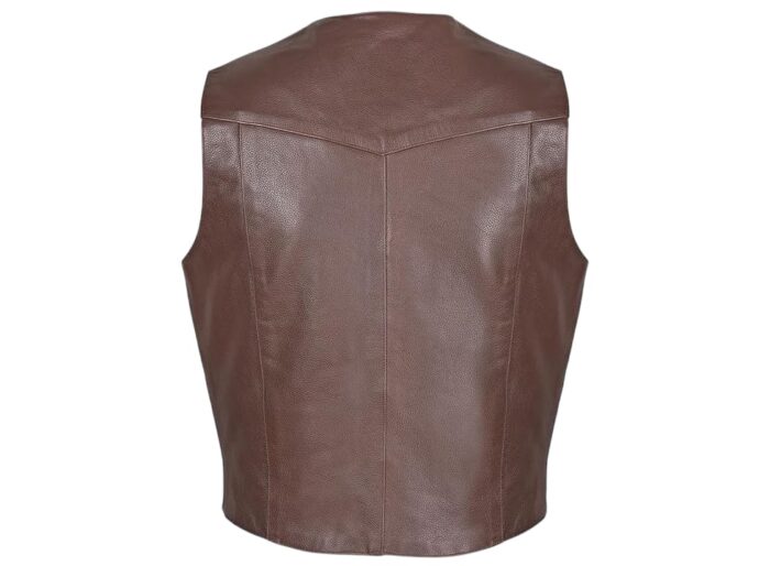 brown leather vest women