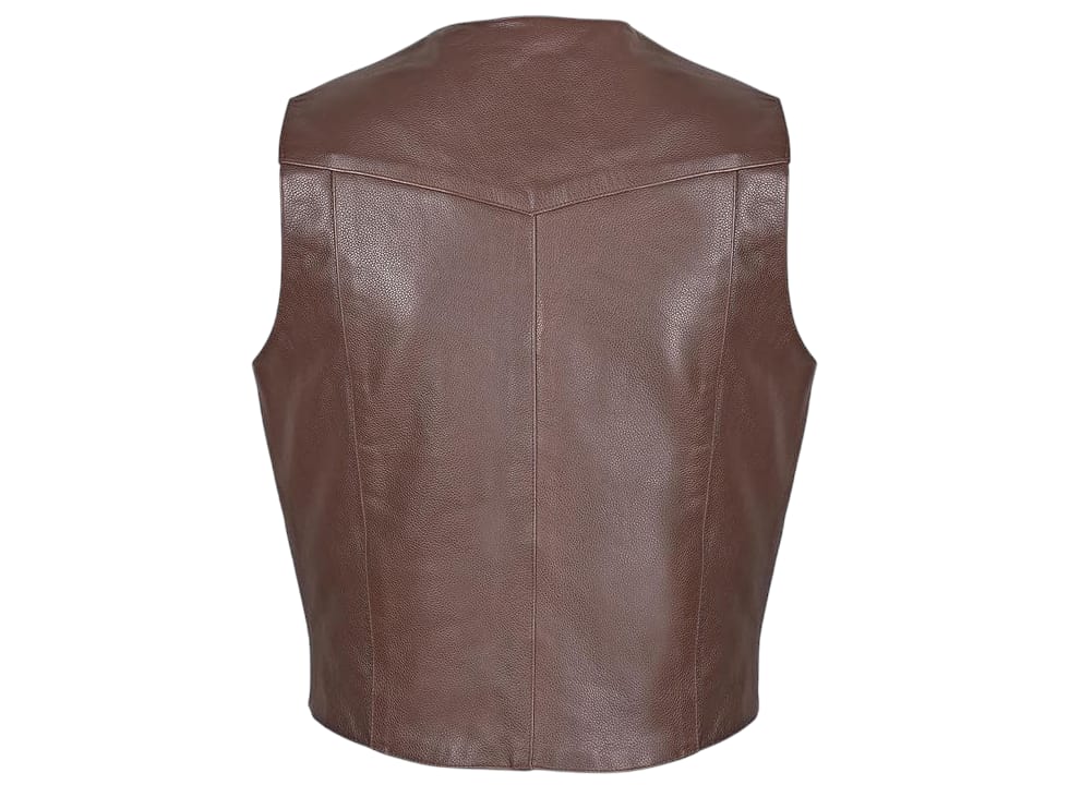 brown leather vest women