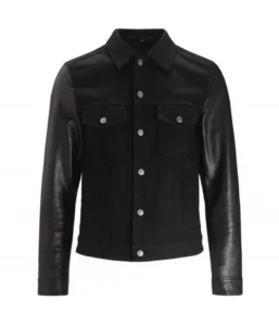 mens denim varsity jacket