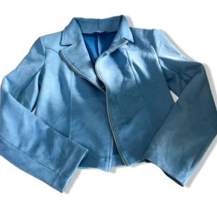 Women Suede Jacket Paris Blue