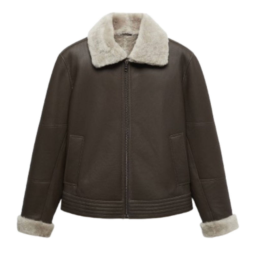 Mens Suede Aviator Jacket​