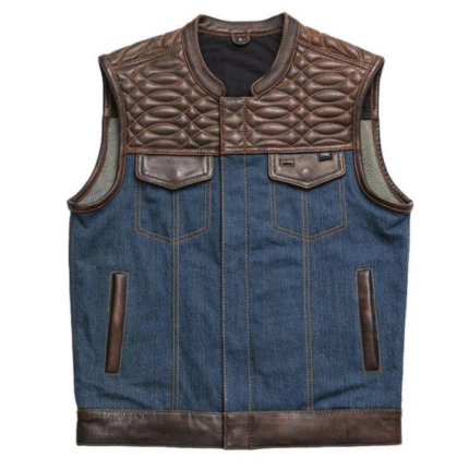 Leather Jacket And Denim Vest​
