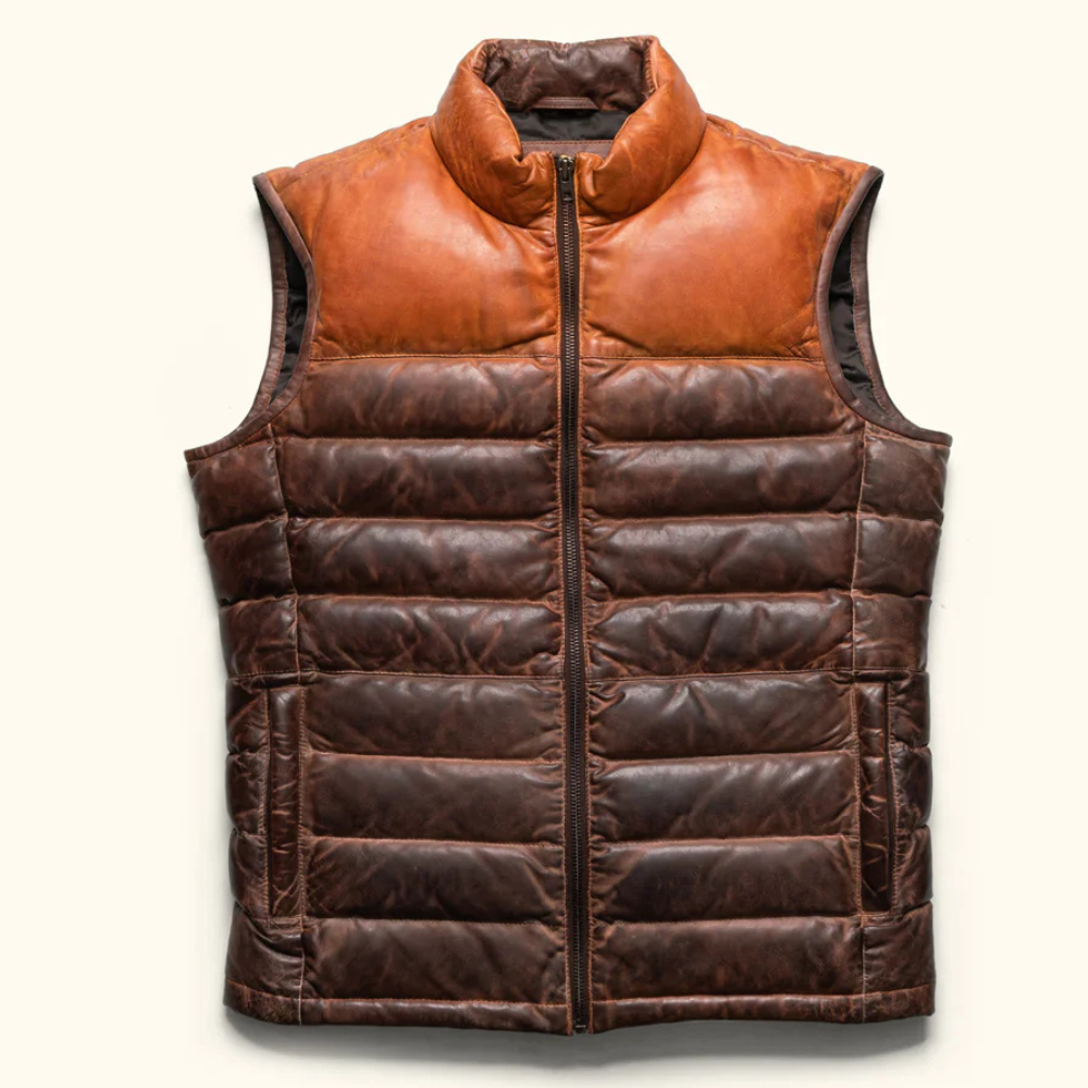 Vintage Leather Vest Mens