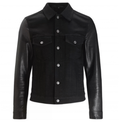 mens denim varsity jacket