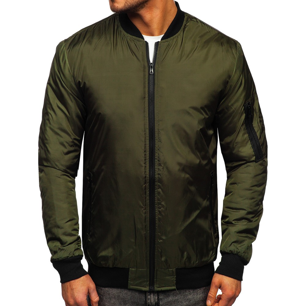 green bomber jacket mens