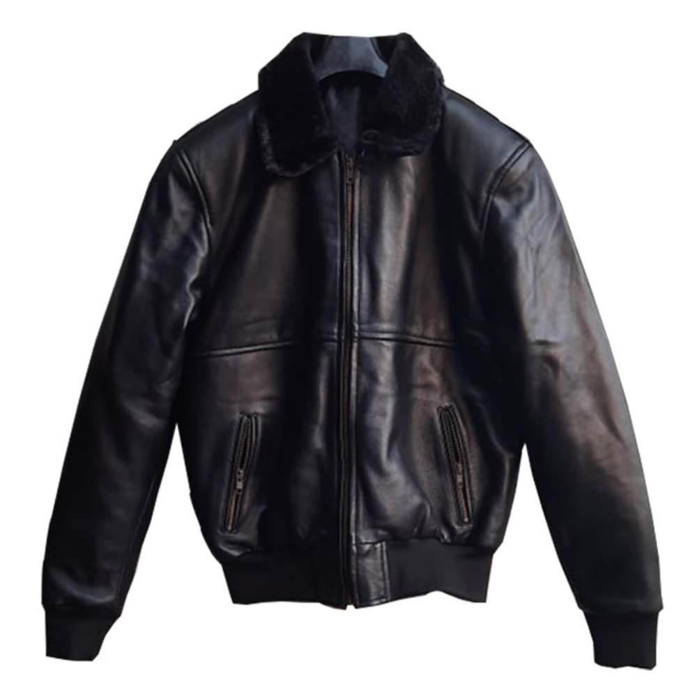 leather jacket with fur