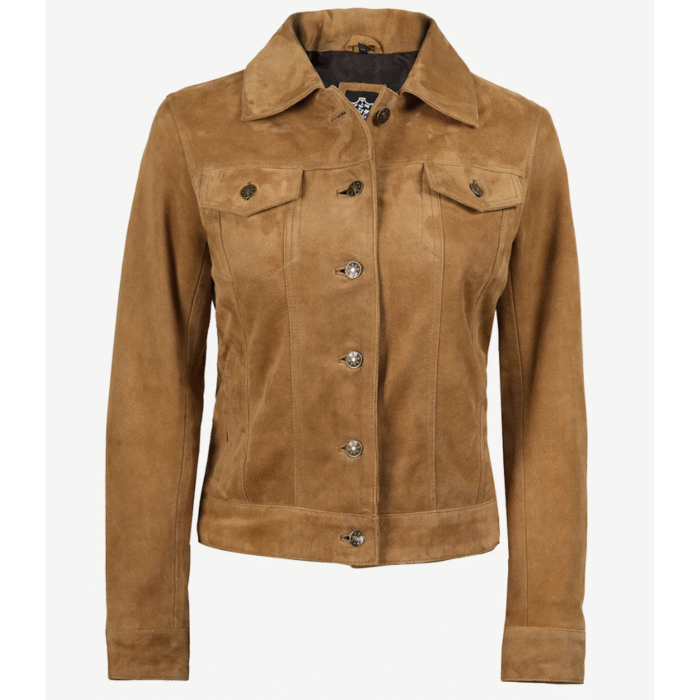 brown women suede jacket​
