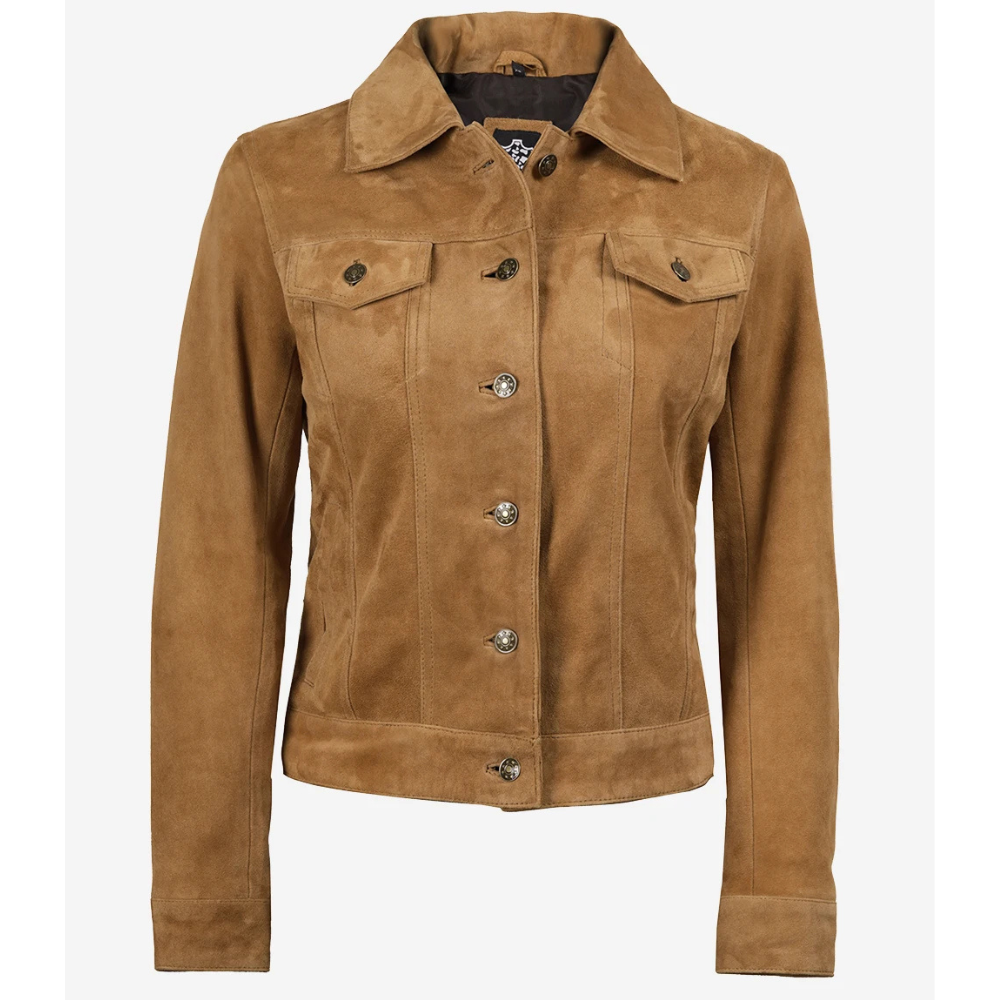 brown women suede jacket