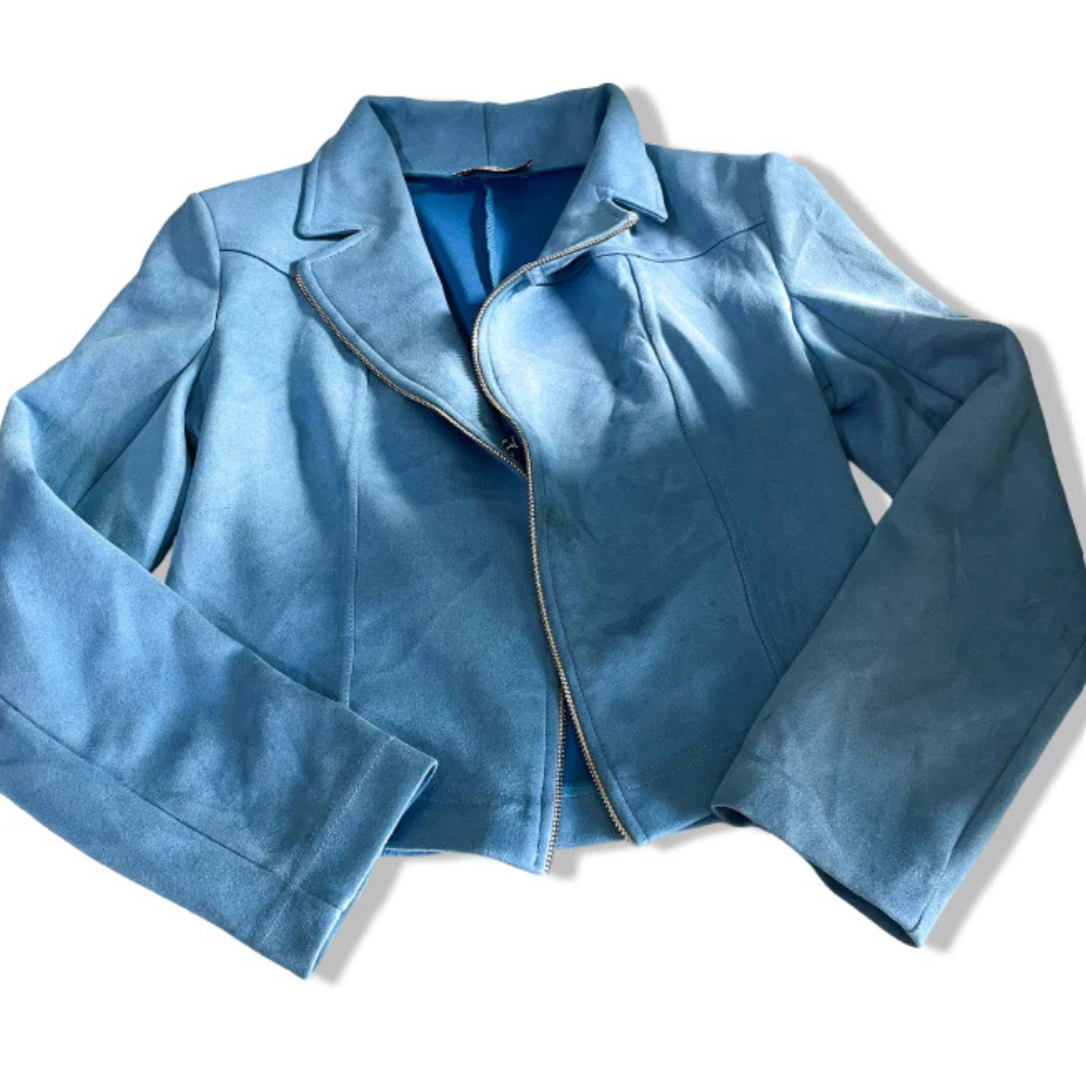 Women Suede Jacket Paris Blue