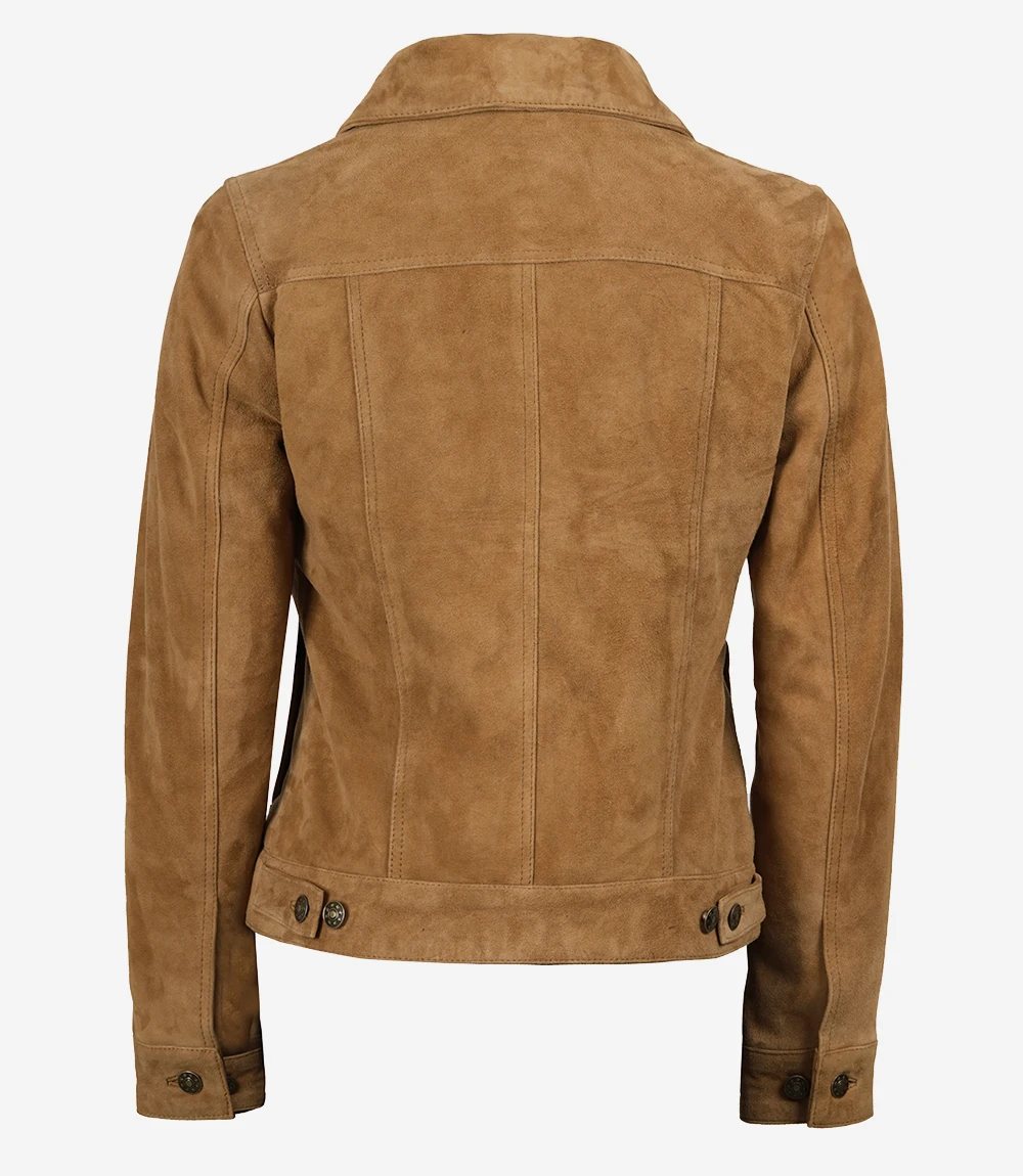 brown women suede jacket​