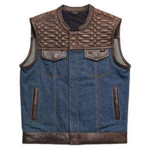 Leather Jacket And Denim Vest​