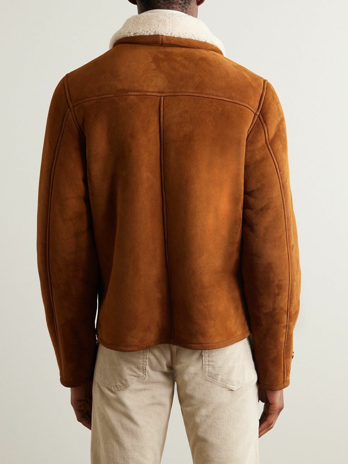 sherpa lined suede jacket mens​