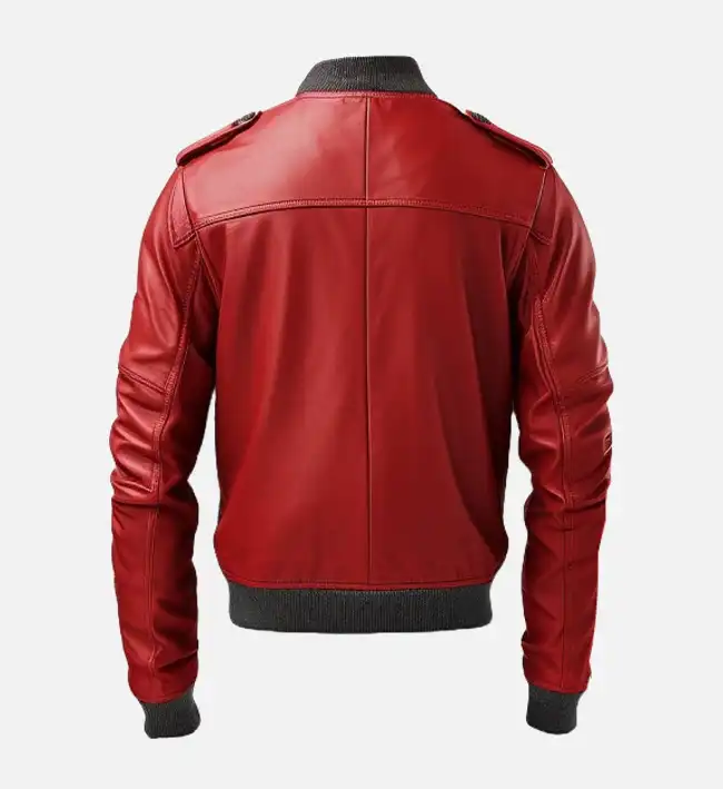 red leather bomber jacket mens​