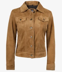 brown women suede jacket​