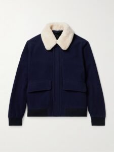 wool blend bomber jacket men​