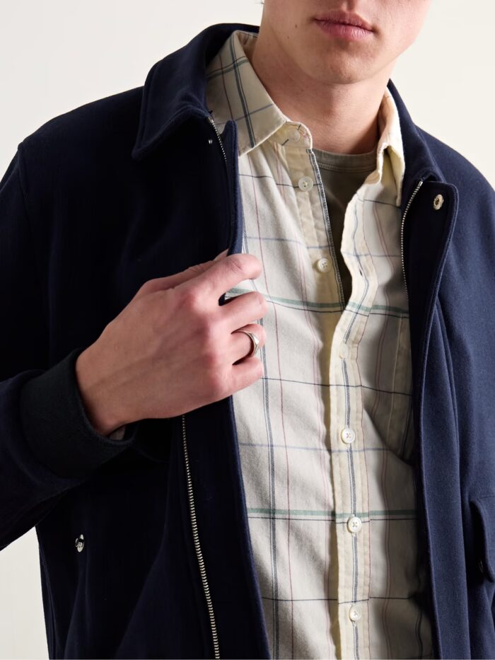 wool blend bomber jacket men​