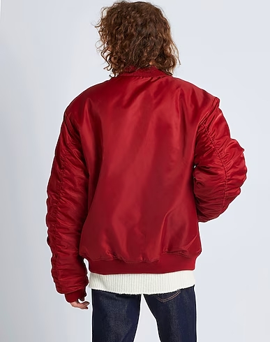 red bomber jacket men