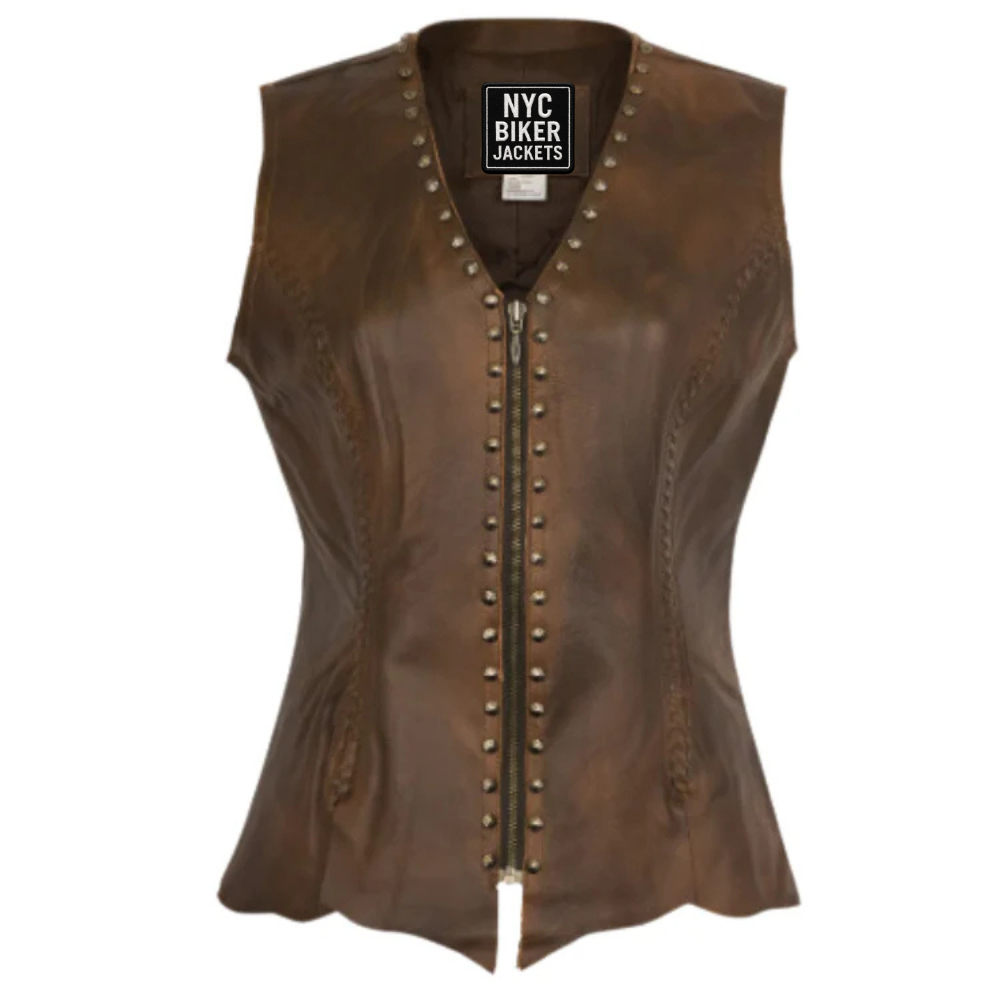 leather western vest women