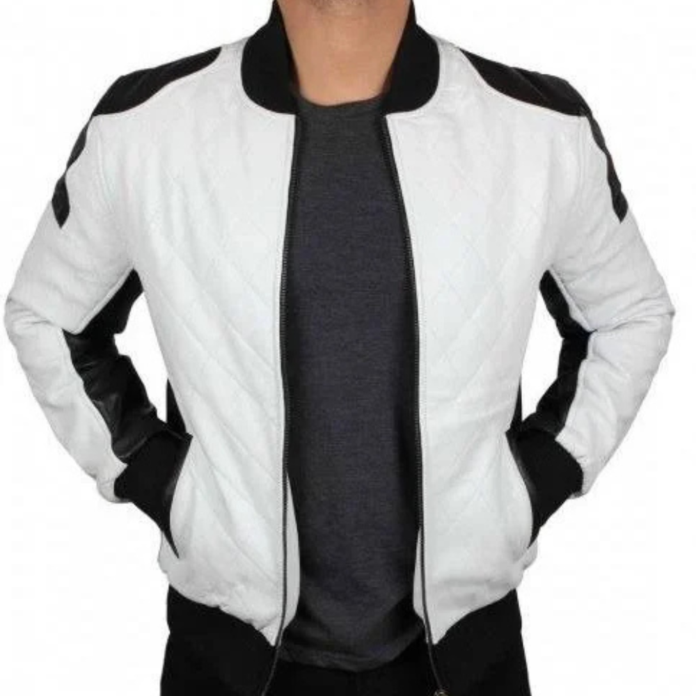 black and white bomber jacket​