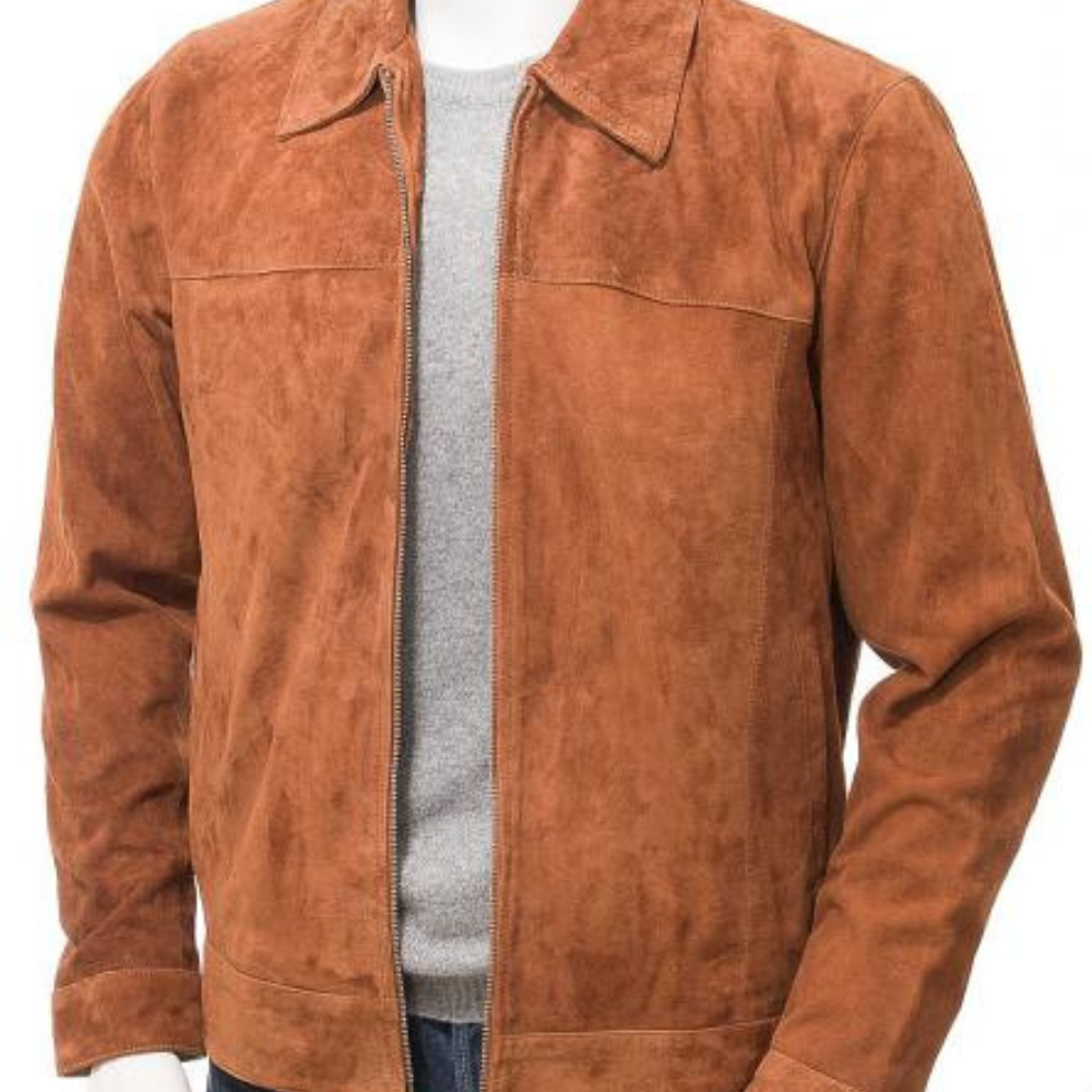 mens suede jacket tan