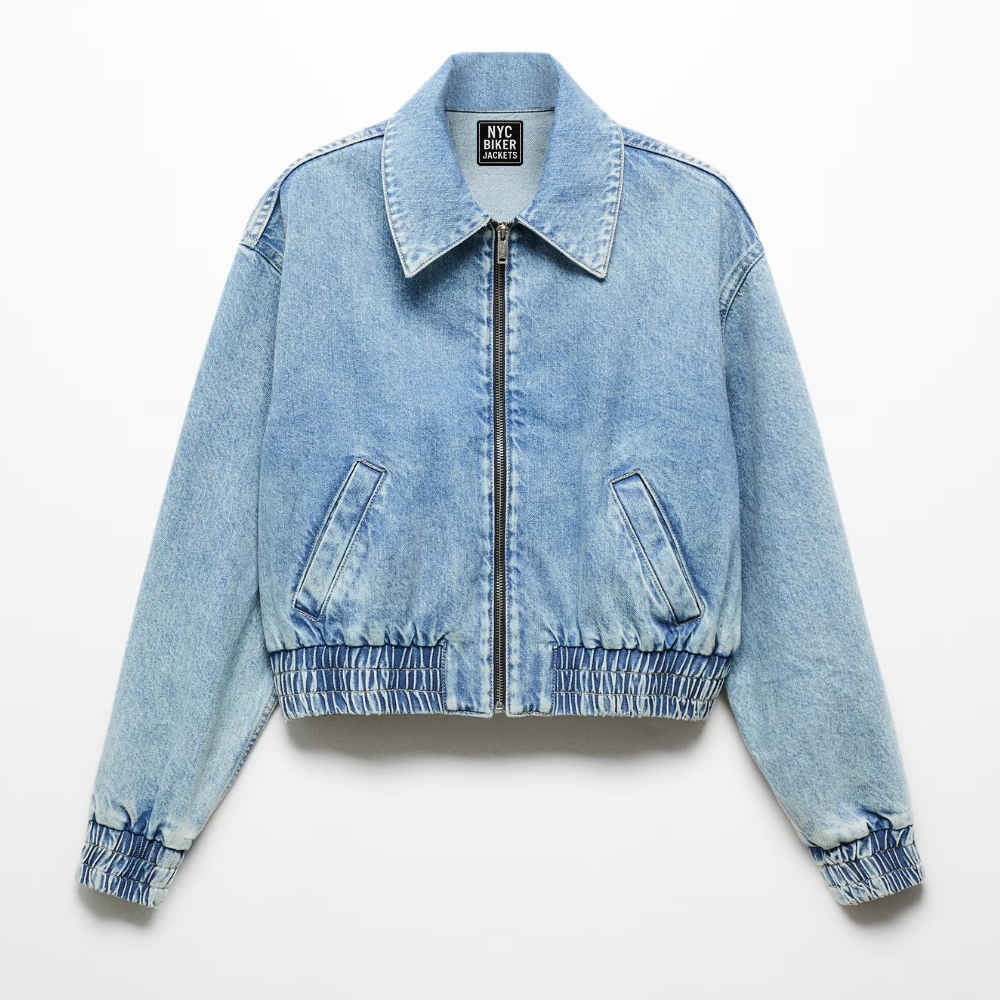 denim bomber jacket for women​