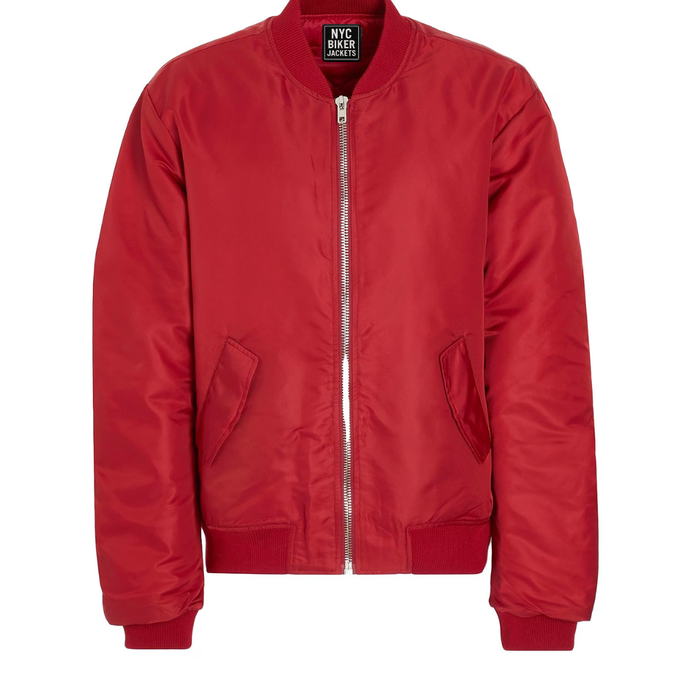 red bomber jacket men