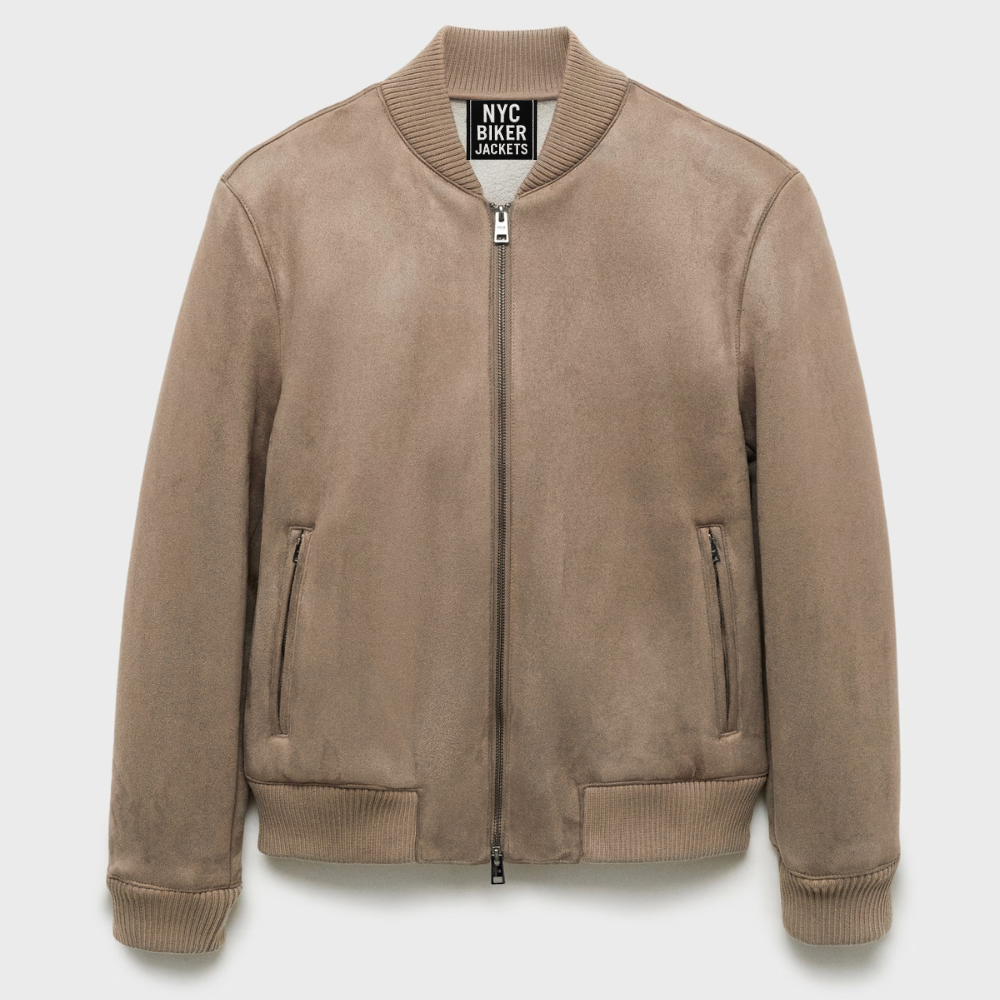 mens suede bomber jacket​