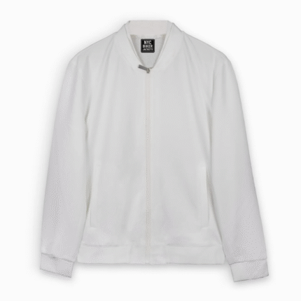 white bomber jacket​