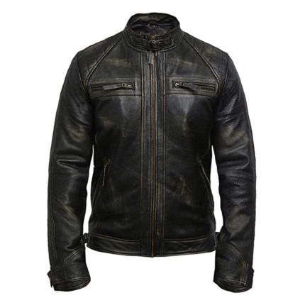 mens distressed biker jacket​