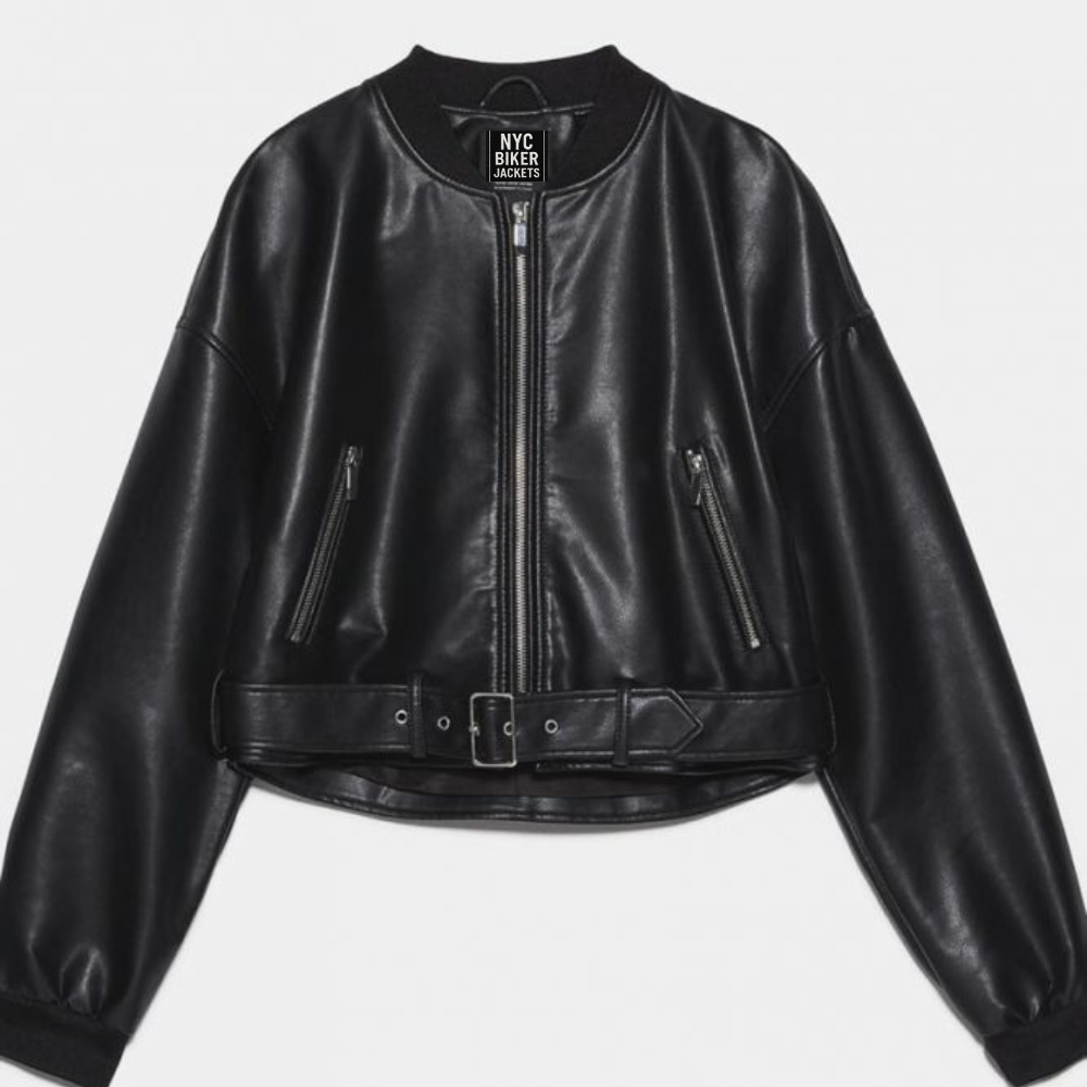 leather bomber jacket women​