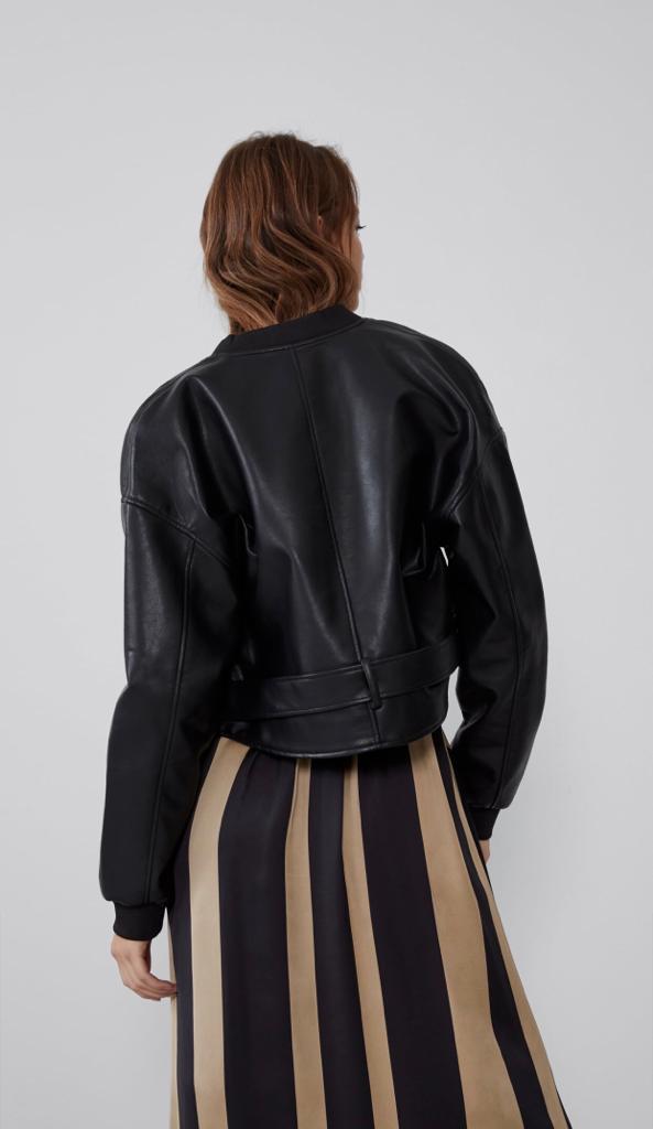 leather bomber jacket women​