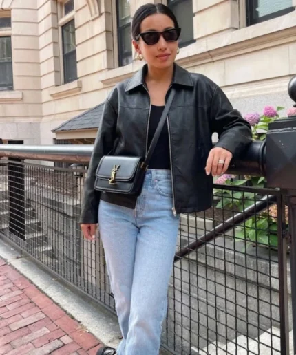 Napoleon Faux Leather Biker Jacket – Black, for Women