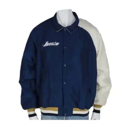 Astros 1994 Selena Jacket White and Blue Houston Astros Bomber Jacket